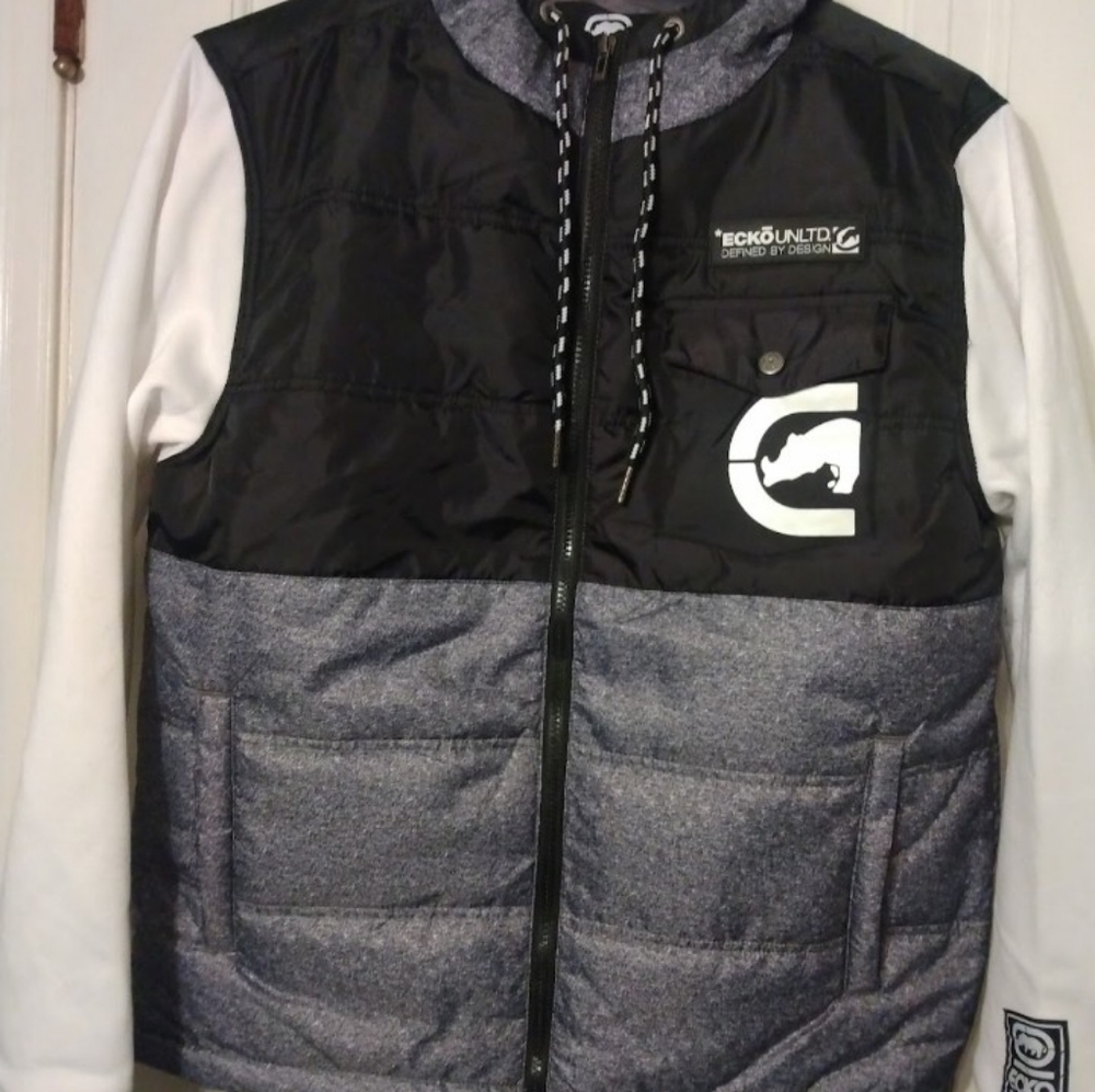 Ecko Unlimited Brand New Medium Black and White Jacket